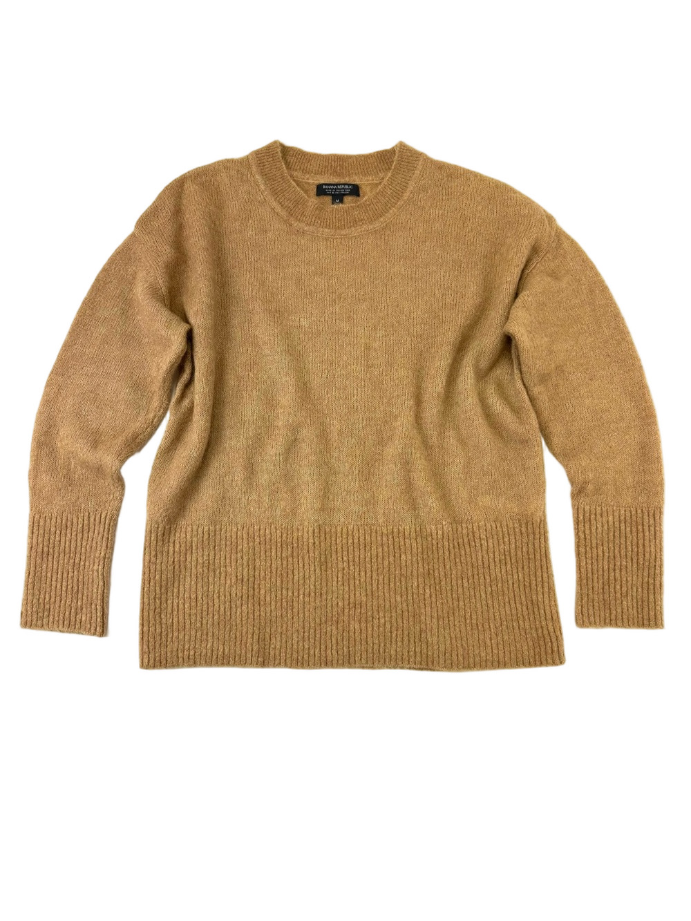 Banana Republic caramel crew neck sweater Women cozy Casual Earthtone Minimalist